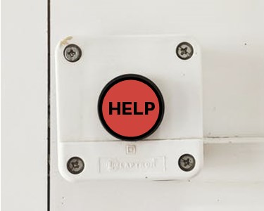 red button that says help